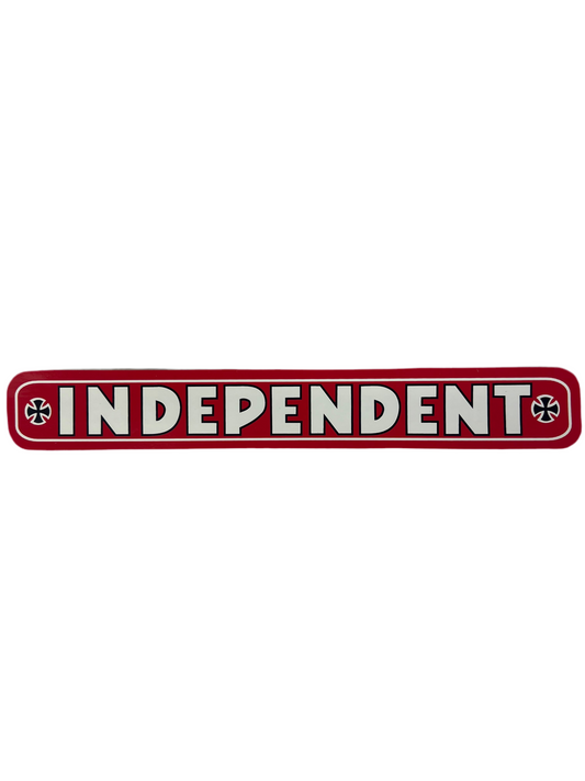 Independent Iron Cross Bar Red White Black Size 8" X 1.25" Vintage NOS Sticker