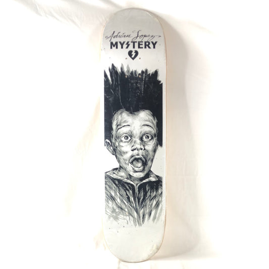 Mystery Adrian Lopez Boy Black/White 8.125" Skateboard Deck