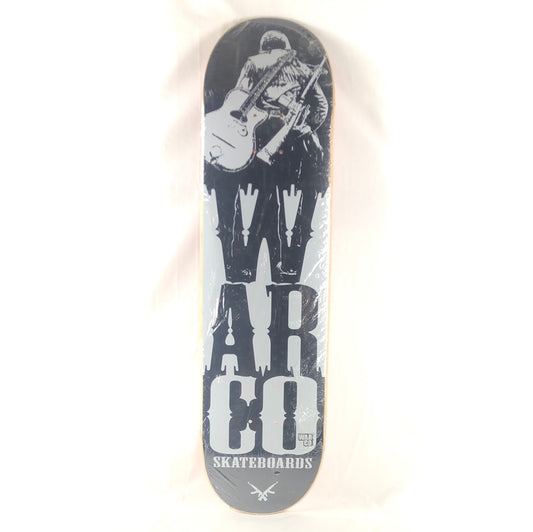 Warco Vertical Letters Soilder With a Guitar  Black/White Size 8.25" Skateboard Deck