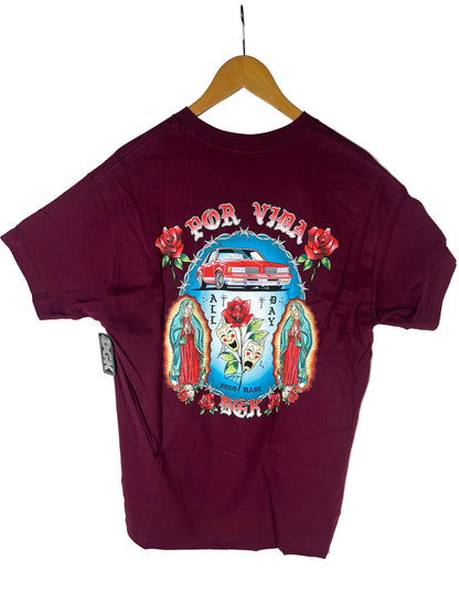 DGK Vida Loco Rose Burgundy Red Green Size L S/s Vintage Shirt 2003