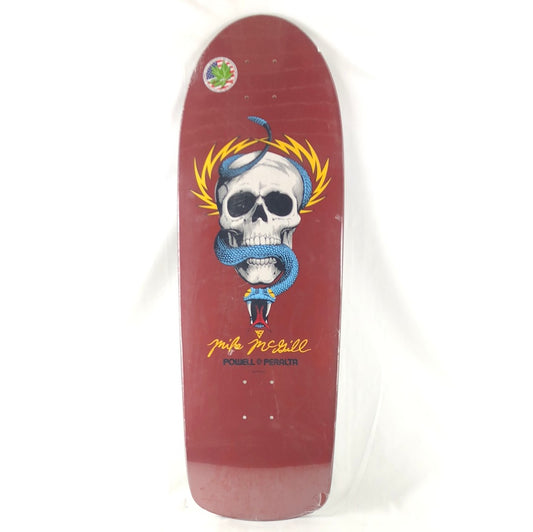 Powell Peralta Mike McGill Skull and Snake Burgundy/White/Yellow/Blue Size 10" Skateboard Deck
