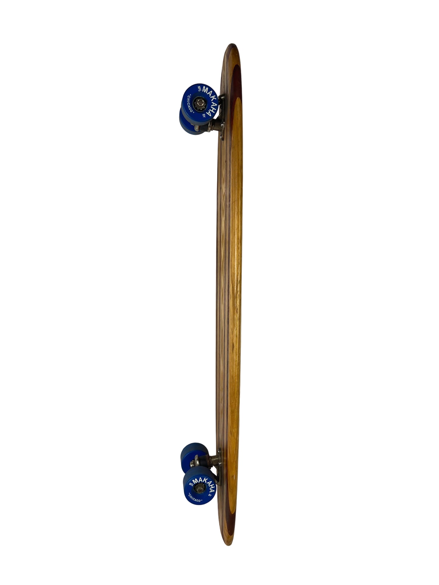 Makaha Surf Skate Board Maple Woodgrain Brown 7.375" X 33.5" Vintage Original Skateboard W Original Makaha Chicago Wheels 1960