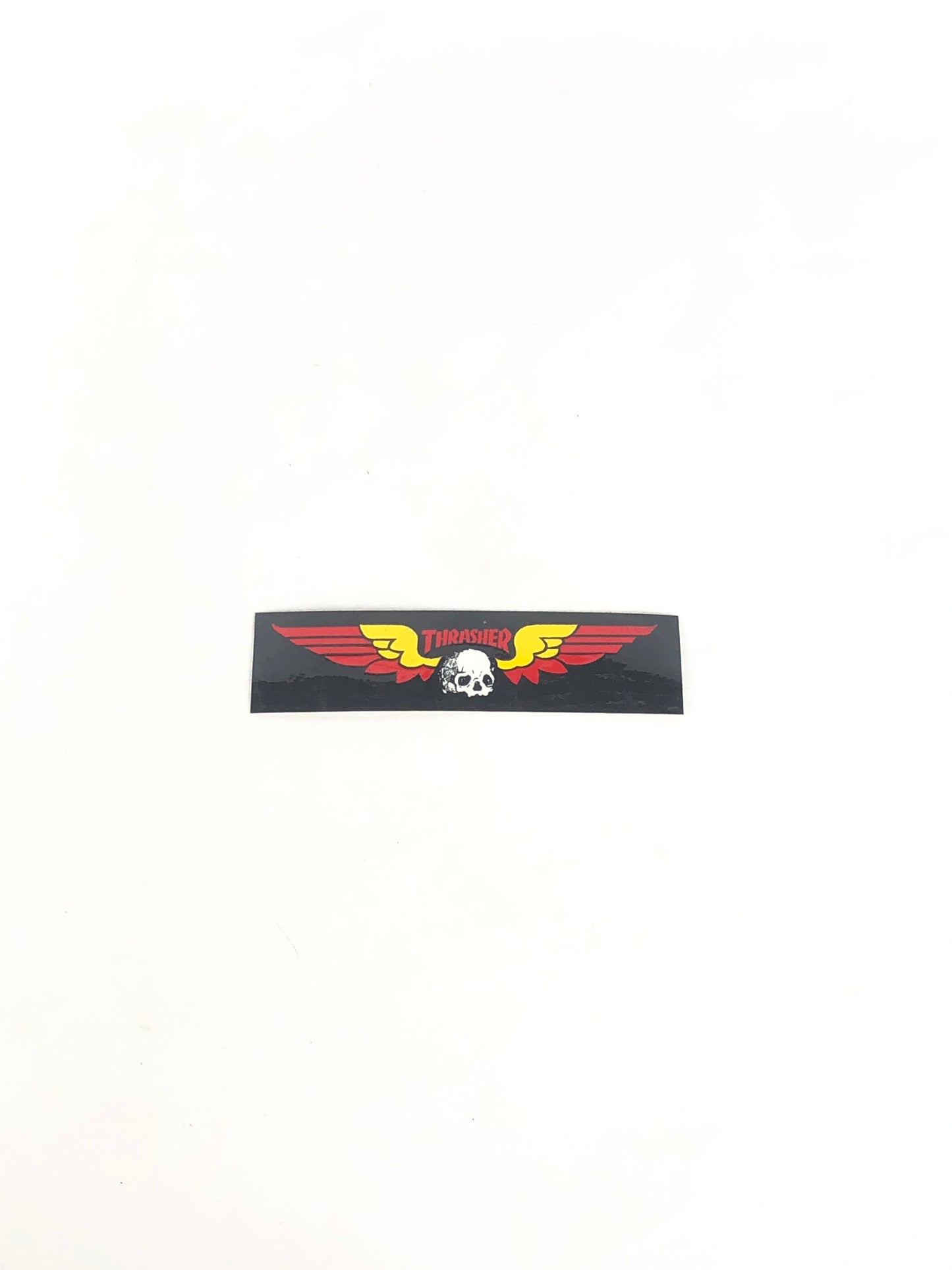 Thrasher Magazine Skull With Wings Black Red Yellow 1.5" x 5.25" Sticker