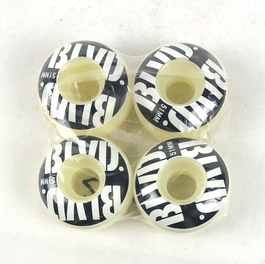 BLVD Logo Black White 51mm Skateboard Wheels