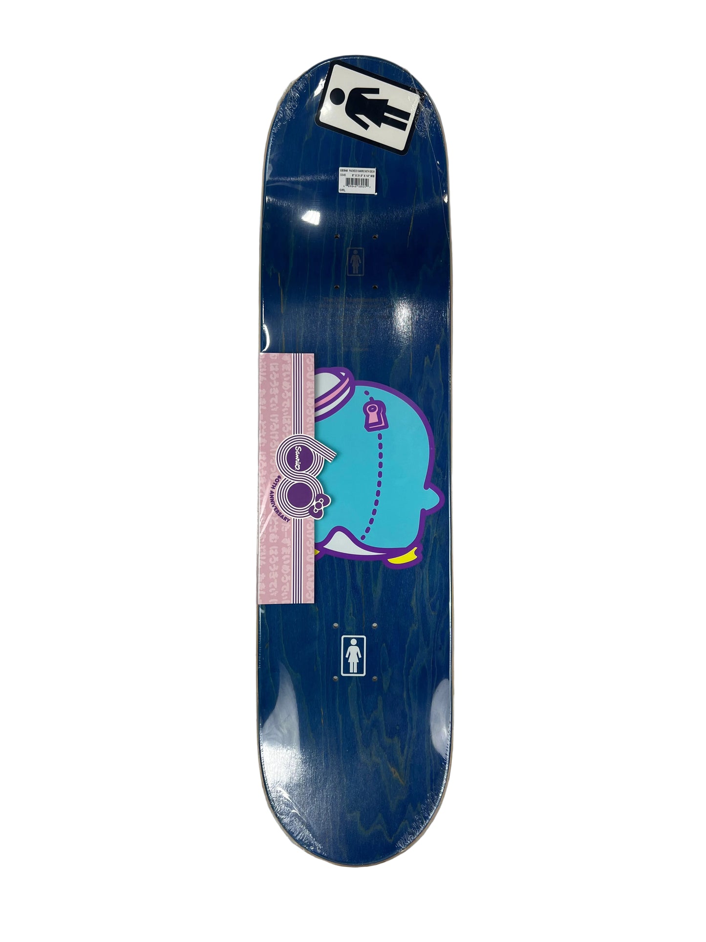 Girl Tyler Pacheco Sanrio 60th Anniversary Blue Pink Yellow Size 8.0" Vintage NOS Deck