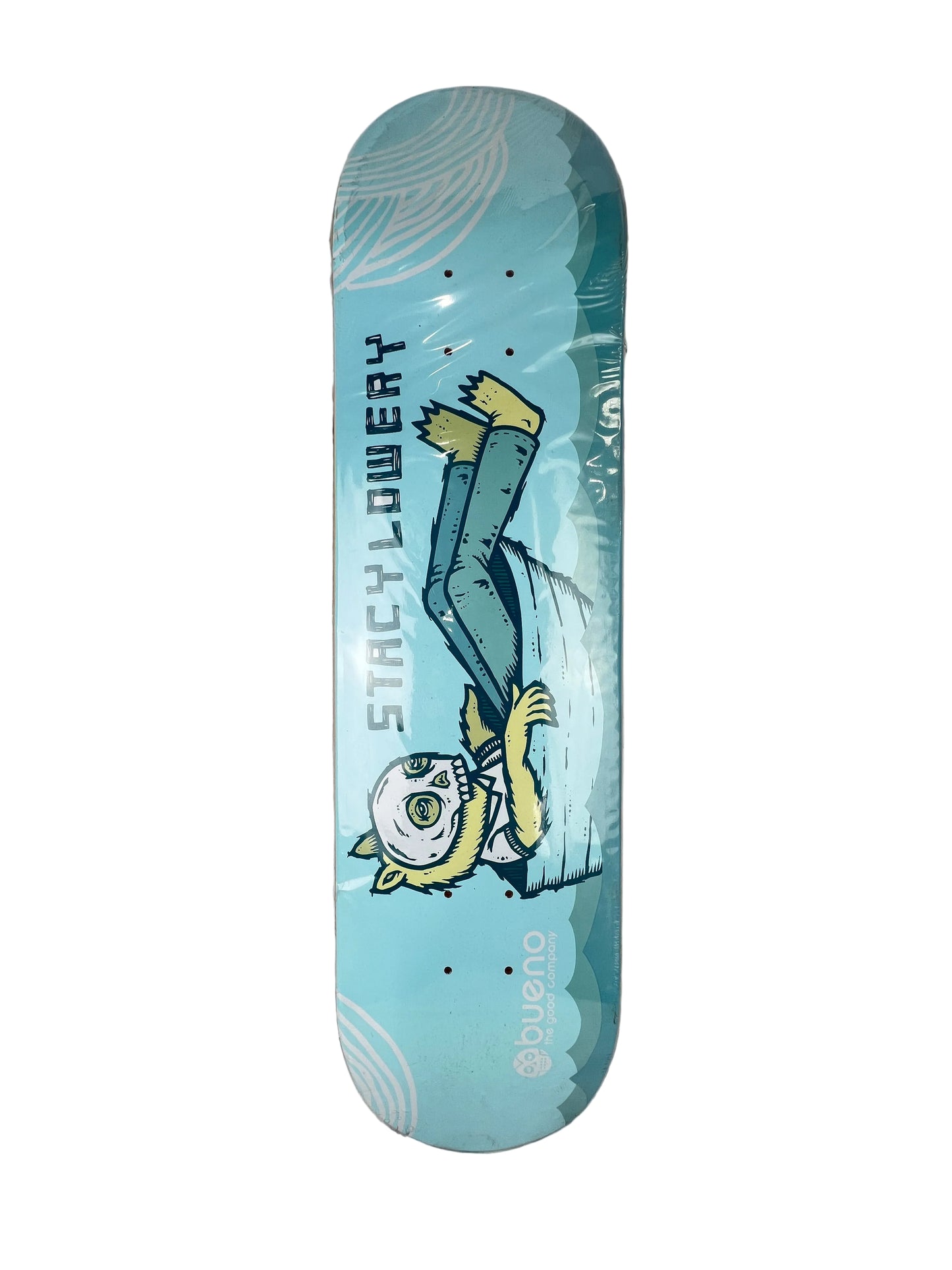 Bueno Stacy Lowery Lazy River Blue Teal White Size 7.875" Vintage NOS Deck