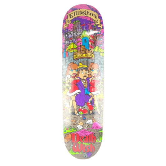Deathwish Eric Ellington Pinocchio Carnival Purple/Pink/Red/Multi Color Size 8.475 Skateboard Deck