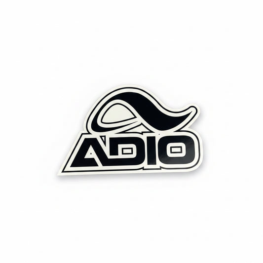Adio ADIO Clear Black Logo Size 7.5" X 4.75" Vintage NOS Sticker