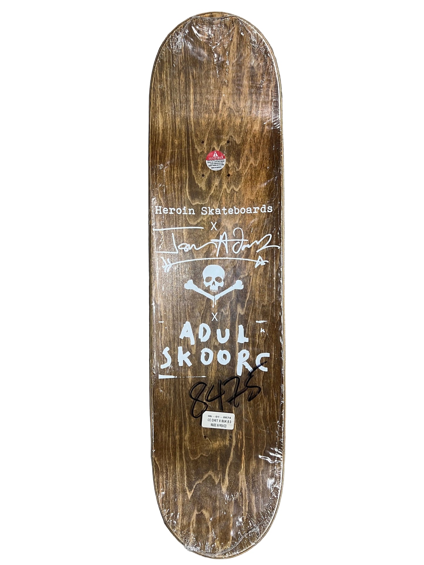Heroin Chet Childress Jason Adams Bukowski Style Is Everything Black Red Silver Size 8.425" Vintage NOS Deck