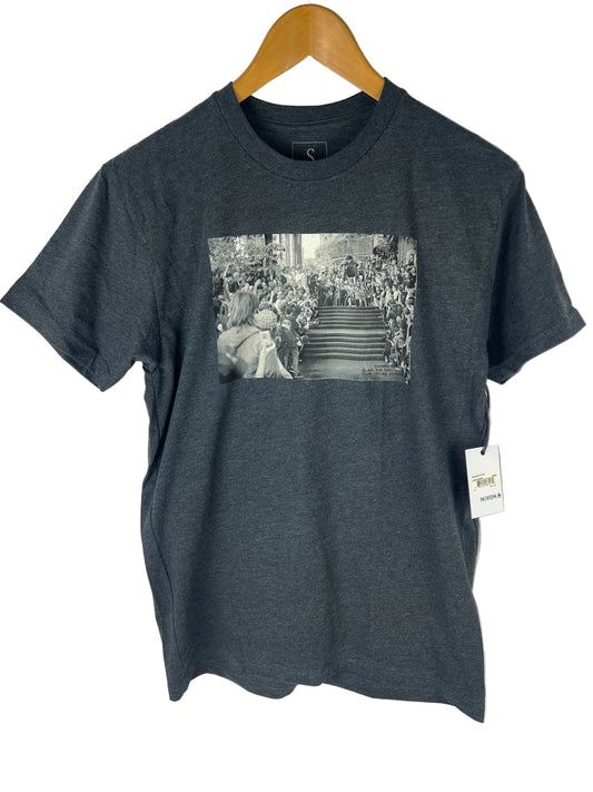 Nixon X Andrew Reynolds Heritage Collection Atiba Jefferson 1/4 Frontside Flip Black Ice HeatherGrey Black White Size S S/s Vintage Shirt 2009