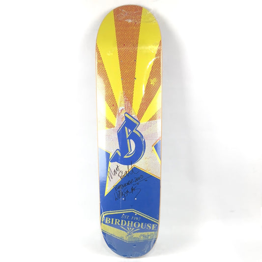 Birdhouse Matt Ball/Willy Santos Autographed Yellow/Red/Blue 8.25" Skateboard Deck 2010