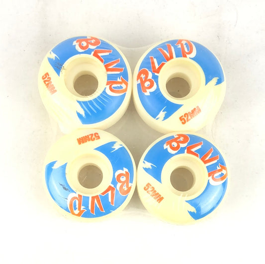 BLVD Logo Blue White Orange 52mm Skateboard Wheels