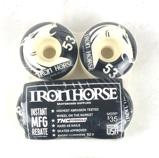 Iron Horse Horse Graphic Black White 53mm Skateboard Wheels Skateboard Wheels