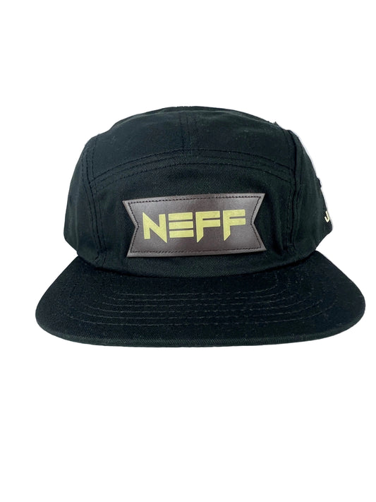 NEFF Aaron Homoki Jaws Signature Thick NEFF Patch Black Brown Tan One Size Fits All Vintage Strapback 5 Panel Hat