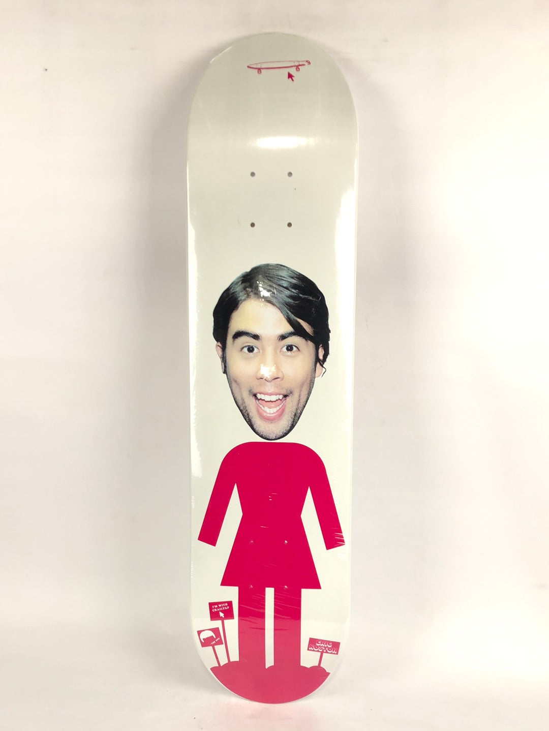 Girl Eric Koston Face Cut Out Pink/White 7.5'' Skateboard Deck 2004