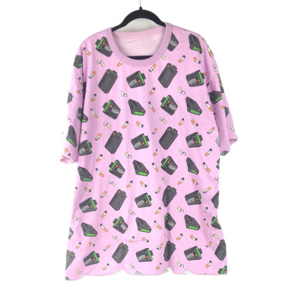 Billionare Boys Club Chest Logo Reversable All Over Print Pink Size L L/s Shirt