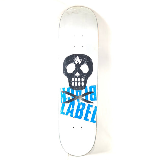 Black Label Team Skull White/Black/Blue 8.25" Skateboard Deck 2003