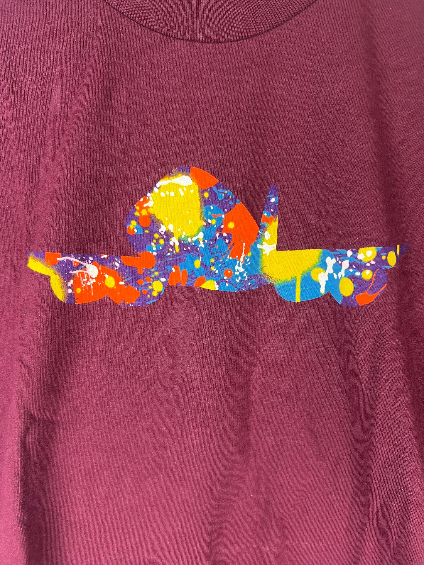 Fly Society Airplane Tie Dye Burgundy Size L S/s Vintage Shirt