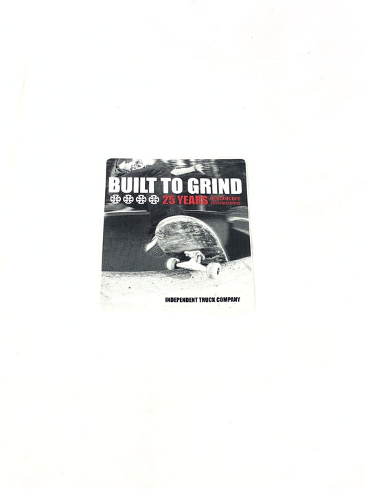Independent Truck Company Built To Grind 25 Year Anniversary Black White Red 4.5" x 4" Vintage NOS Sticker