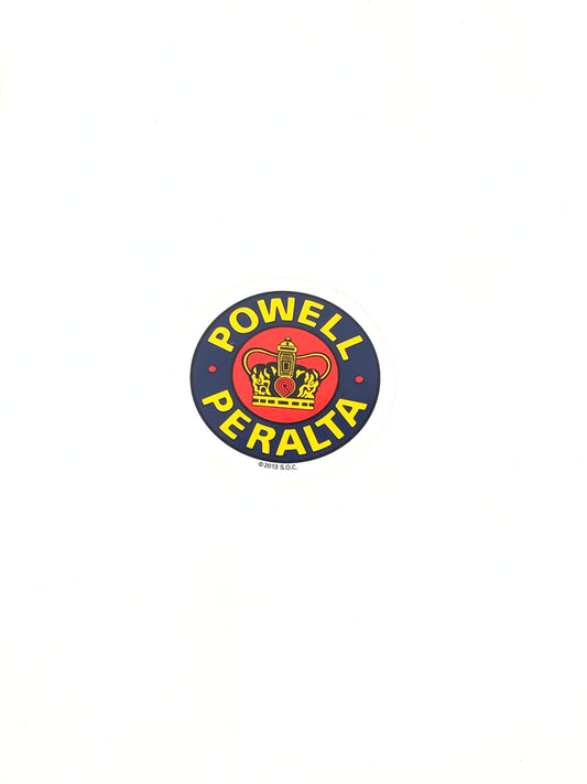 Powell Peralta King's Crown Clear Blue Gold 4" x 3.5" Sticker Vintage NOS 2013