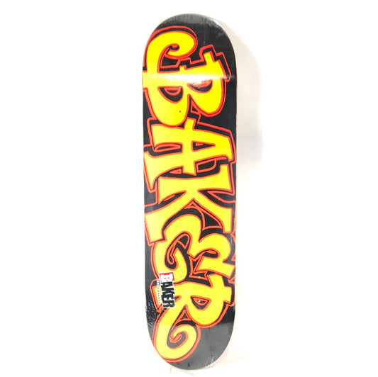 Baker Team Script Black Neon Yellow Neon Orange Size 8.4 Skateboard Deck