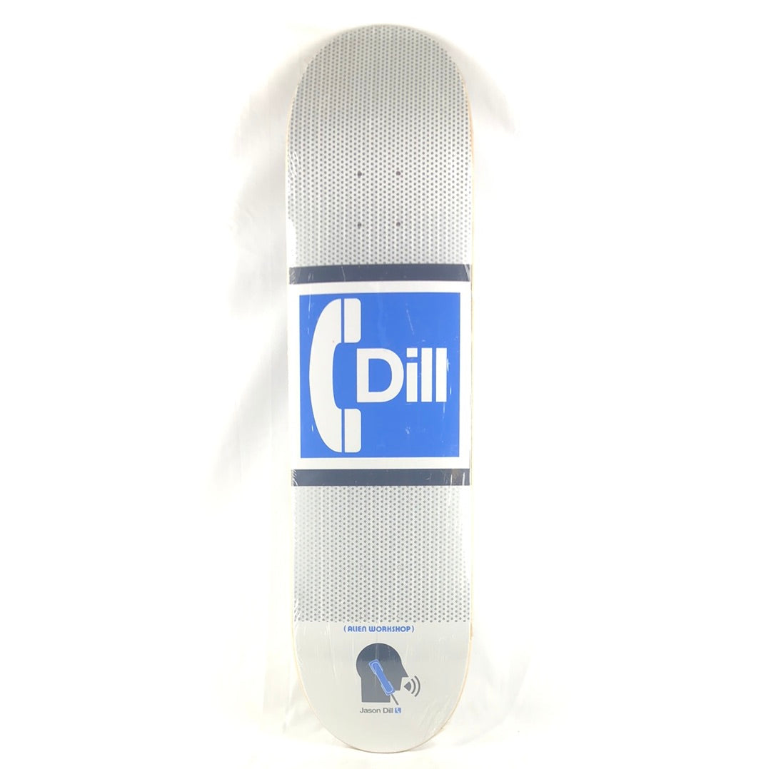 Alien Workshop Jason Dill Telephone Graphic White Black Blue Size 8" Skateboard Deck