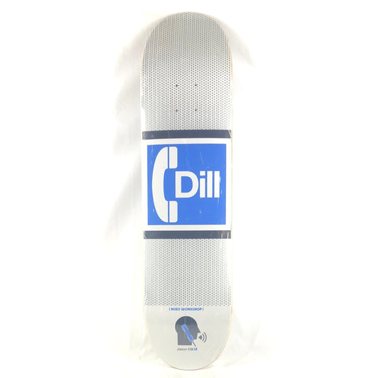 Alien Workshop Jason Dill Telephone Graphic White Black Blue Size 8" Skateboard Deck