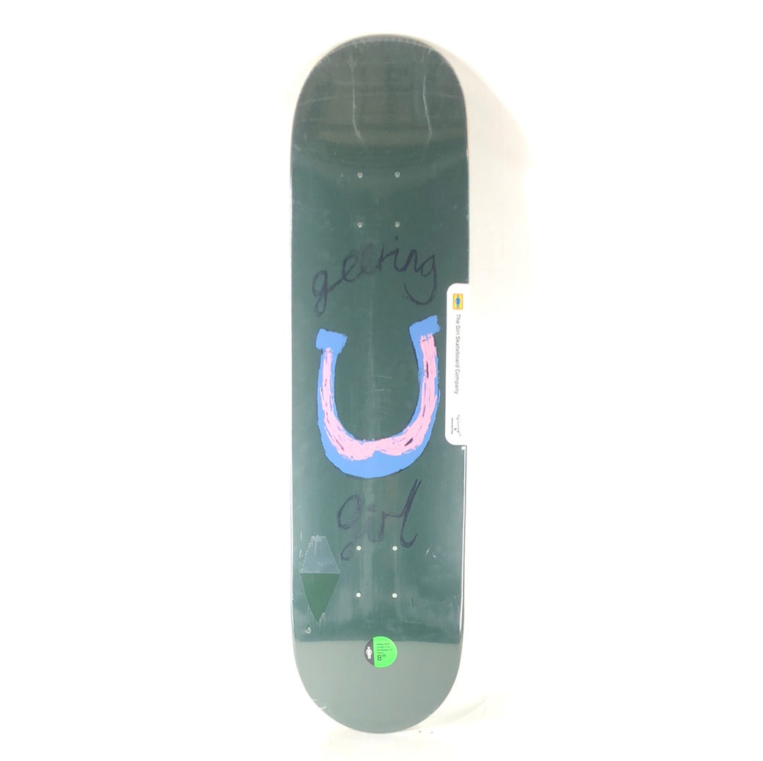 Girl Breana Geering Horse Shoe Green Blue Pink Size 8.0 Skateboard Deck