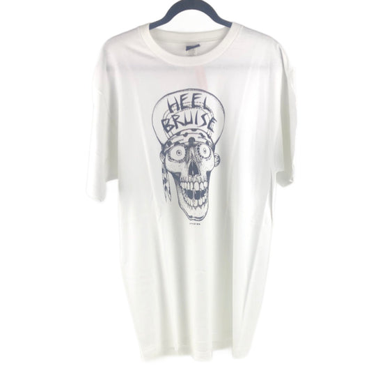 Heel Bruise Skull Chest Logo White Black  Size L S/s Shirt