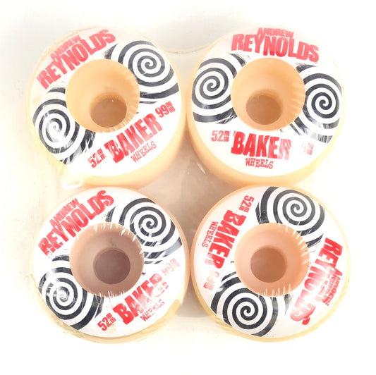 Baker Andrew Reynolds Swirls  White Red Black 52mm 99 Duro NOS Skateboard Wheels