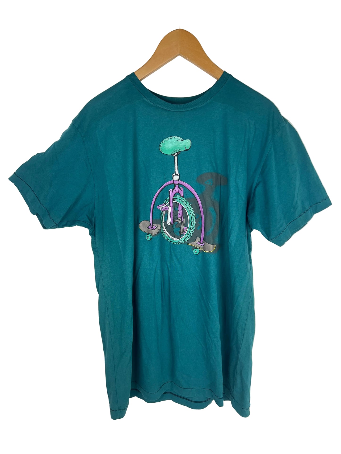 Matix Tricycle Board Focus Turquoise Green Purple Size L S/s Vintage Shirt