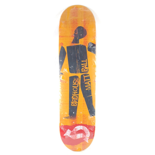 Birdhouse Matt Ball Collage Man Yellow/Black/Red 8.125" Skateboard Deck