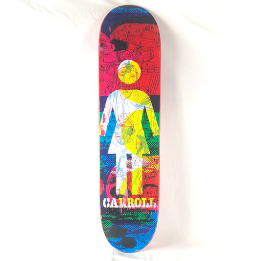 Girl Mike Carrol Girl Logo With Faces in Background Blue/Red/Green/Yellow/Black Size 7.58 Skateboard Deck