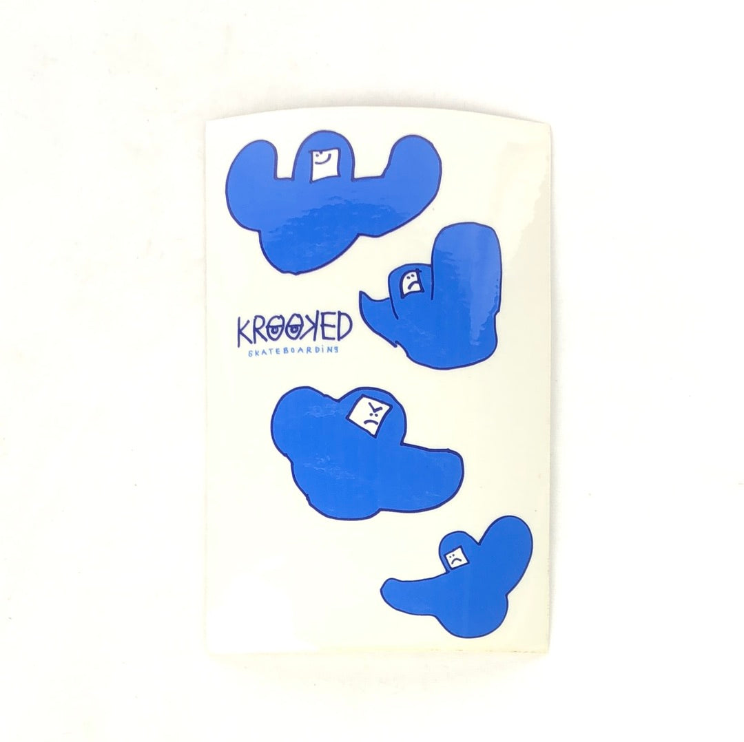 Krooked Skateboarding Gonz Clouds Clear White Blue 5.5" x 4.5" x 3.5" Sticker