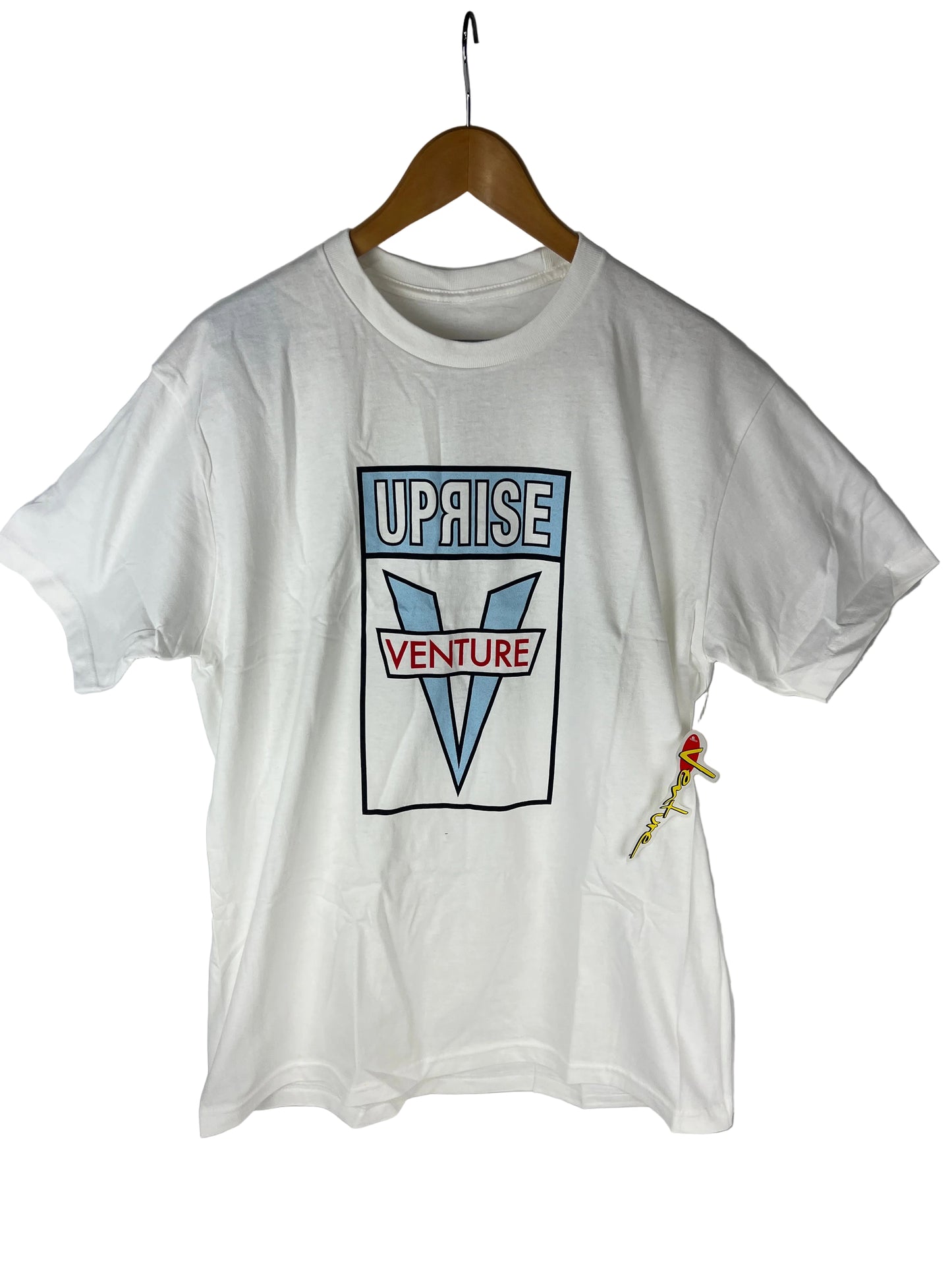 Venture Uprise Awake White Metallic Blue Black Size L S/s Vintage Shirt