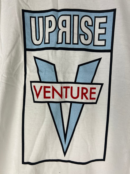 Venture Uprise Awake White Metallic Blue Black Size L S/s Vintage Shirt