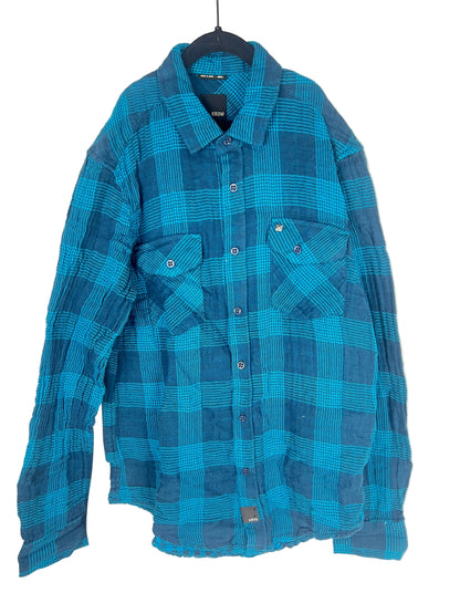 Krew KR3W Hardee Blue Plaid Size S L/s Vintage Button Up Pocket Shirt