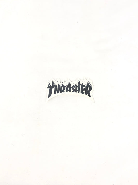 Thrasher Magazine Flames Clear Black 1.5" x 3" Sticker