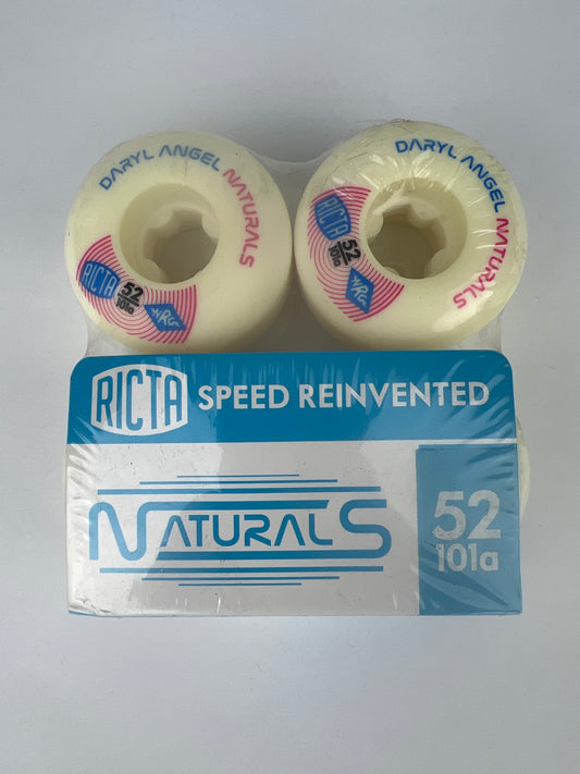 Ricta Speed Naturals Daryl Angel White Pink Blue Size 52MM 101A Duro Vintage NOS Wheels