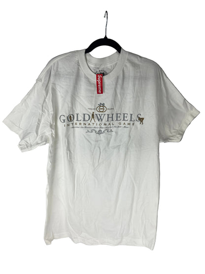 Gold Wheels International Game White Gold Silver Size L S/s Vintage Shirt