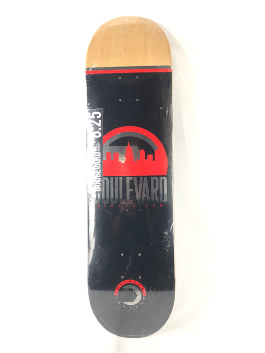 Boulevard City Graphic Black Red Silver Size 8.25 Skateboard Deck