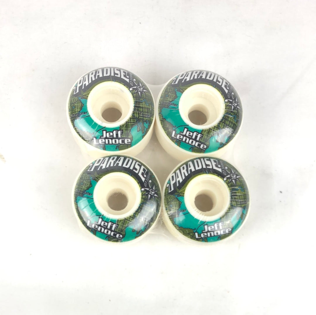 Paradise Jeff Lenoce Map Graphic Green Blue Blackk White 52mm Skateboard Wheels