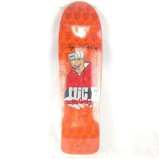 Krooked Guest Board SF Mic E Reyes Graphic Orange/Red/Multi Color Size 9 Shaped Skateboard Deck