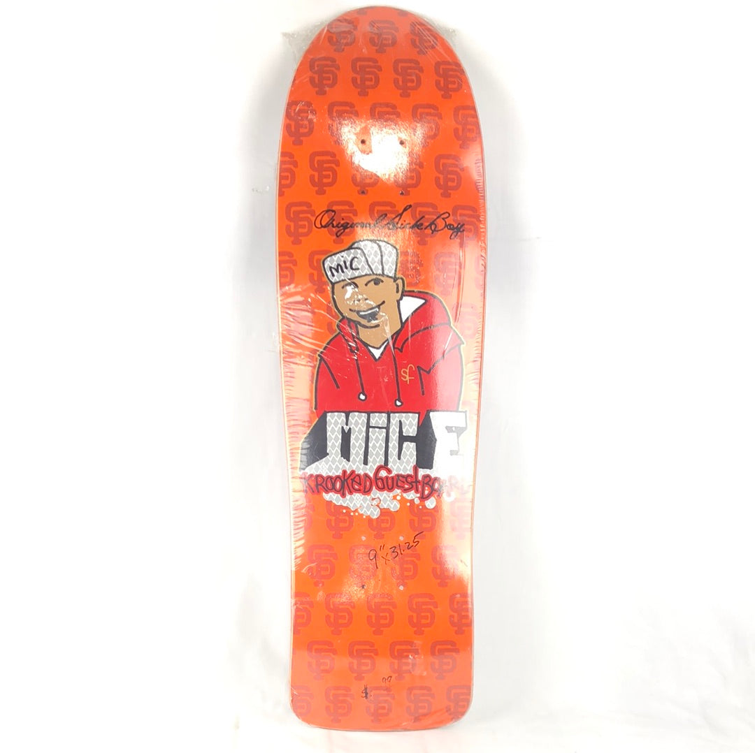 Krooked Guest Board SF Mic E Reyes Graphic Orange/Red/Multi Color Size 9 Shaped Skateboard Deck