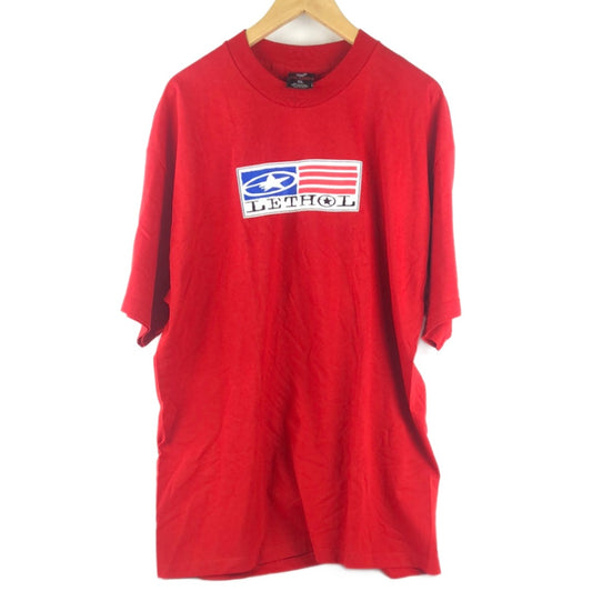 Lethol Chest Logo Red White Blue Size XL S/s Shirt