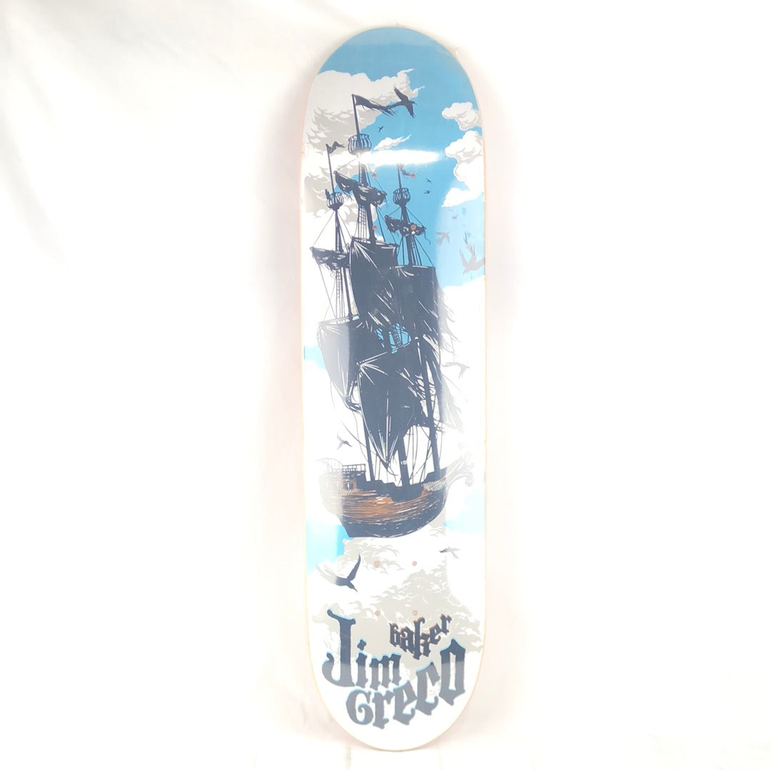 Baker Jim Greco Artsy Fartsy Series - Sky Pirate Blue White Black Brown Size 7.9 Skateboard Deck 2007