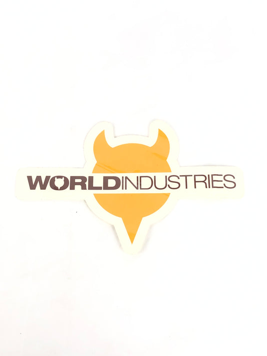 World Industries Helmet Clear Orange Brown 9.25" x 6" Sticker