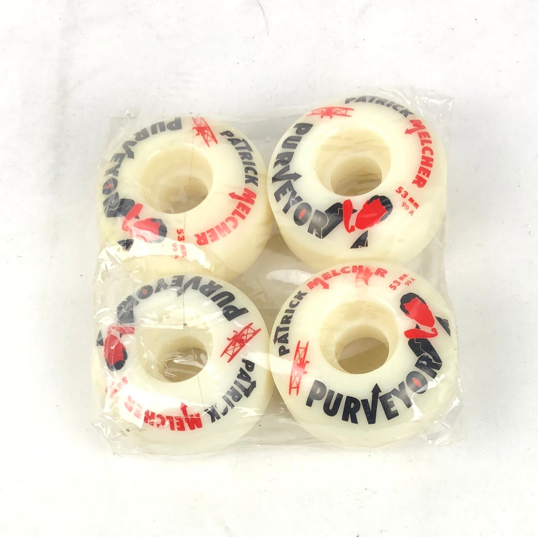 Purveyor Patrick Melcher Black White Red 53mm 99 Durometer Skateboard Wheels