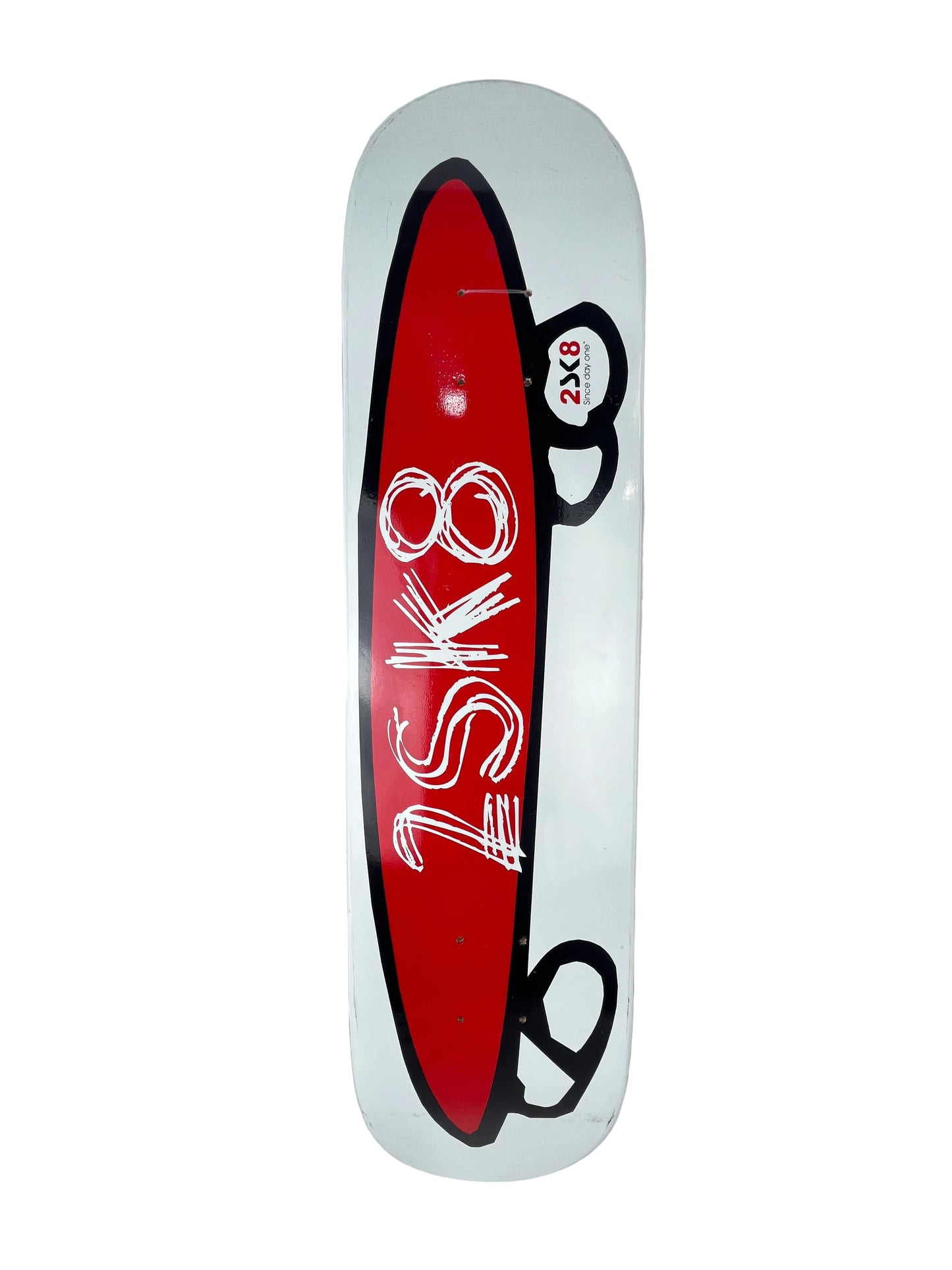 2SK8 Since Day One Red White Black Size 7.5" Vintage NOS Deck