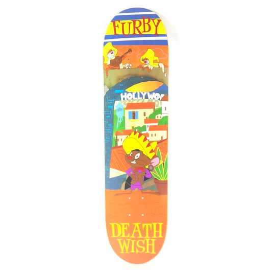 Deathwish Furby Mouse in a Sumbrero  Orange/Yellow/Red/Blue/Multi Color Size 8" Skateboard Deck